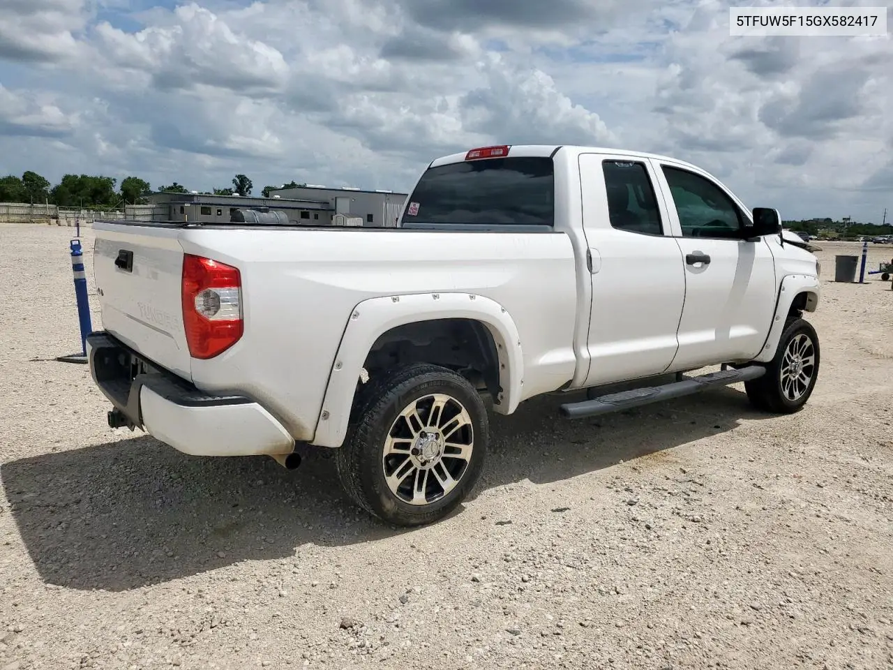 2016 Toyota Tundra Double Cab Sr VIN: 5TFUW5F15GX582417 Lot: 63246045
