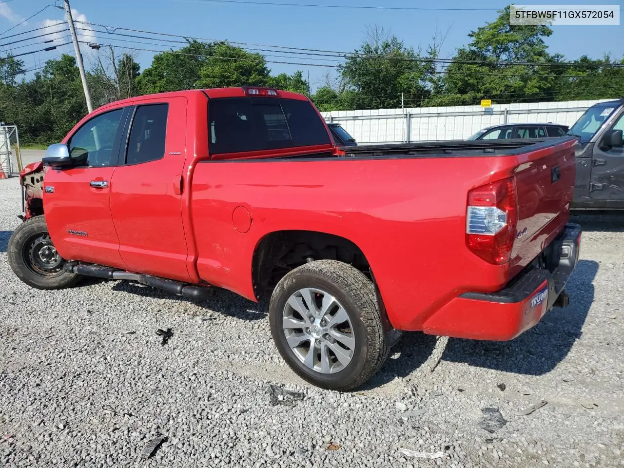 2016 Toyota Tundra Double Cab Limited VIN: 5TFBW5F11GX572054 Lot: 63465805