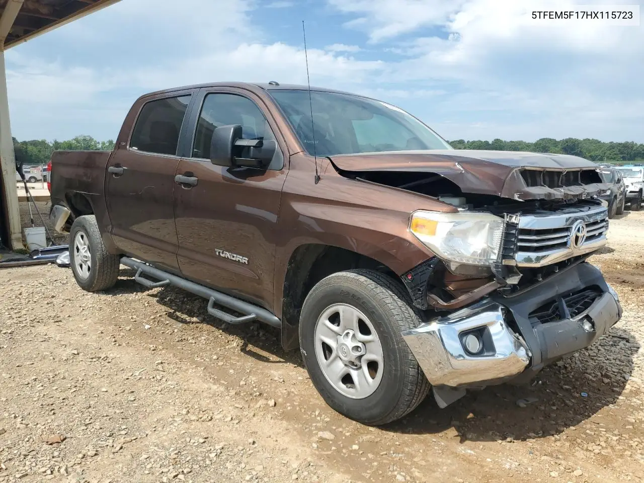 2017 Toyota Tundra Crewmax Sr5 VIN: 5TFEM5F17HX115723 Lot: 63642845