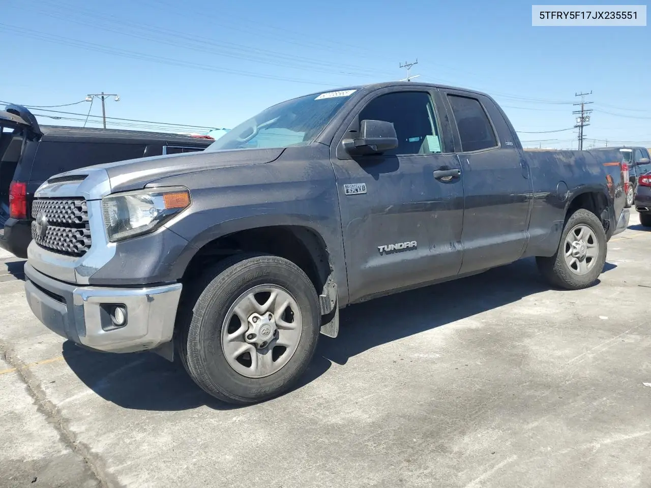2018 Toyota Tundra Double Cab Sr VIN: 5TFRY5F17JX235551 Lot: 62708565