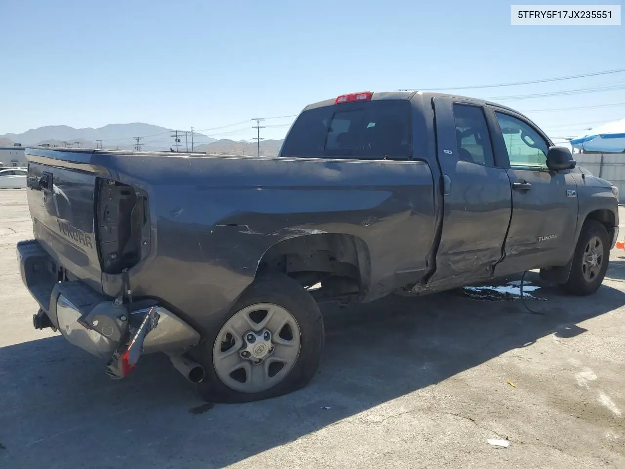 2018 Toyota Tundra Double Cab Sr VIN: 5TFRY5F17JX235551 Lot: 62708565