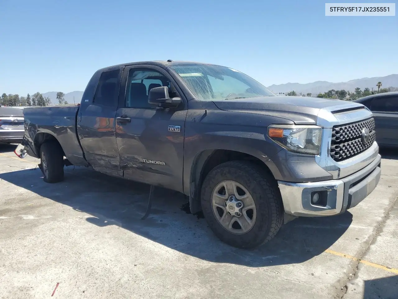2018 Toyota Tundra Double Cab Sr VIN: 5TFRY5F17JX235551 Lot: 62708565