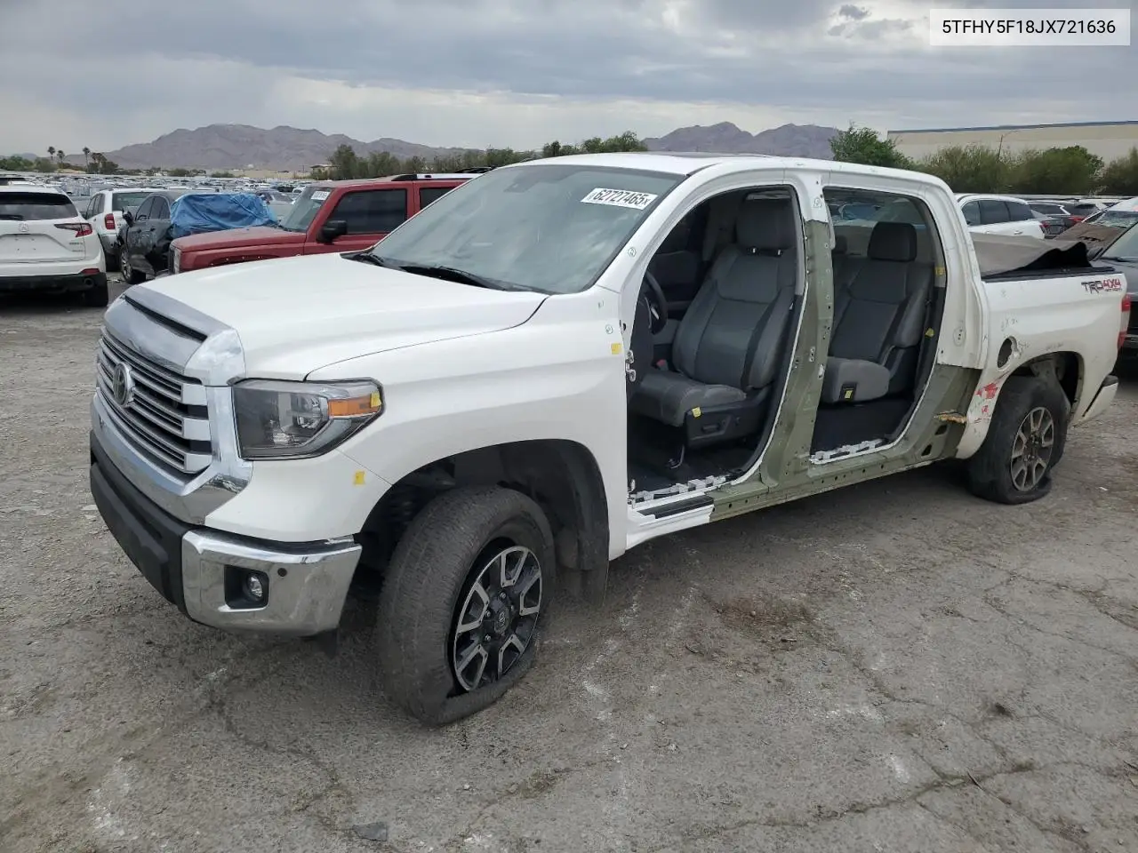 2018 Toyota Tundra Crewmax Limited VIN: 5TFHY5F18JX721636 Lot: 62727465