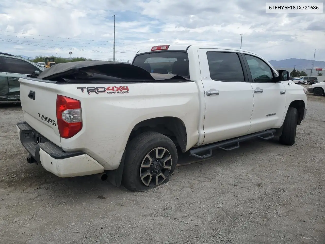 2018 Toyota Tundra Crewmax Limited VIN: 5TFHY5F18JX721636 Lot: 62727465