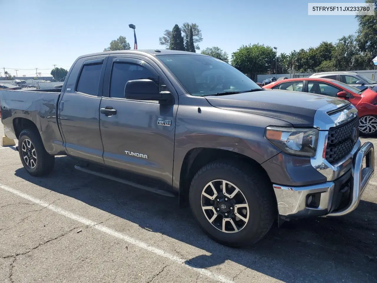 2018 Toyota Tundra Double Cab Sr VIN: 5TFRY5F11JX233780 Lot: 63058465