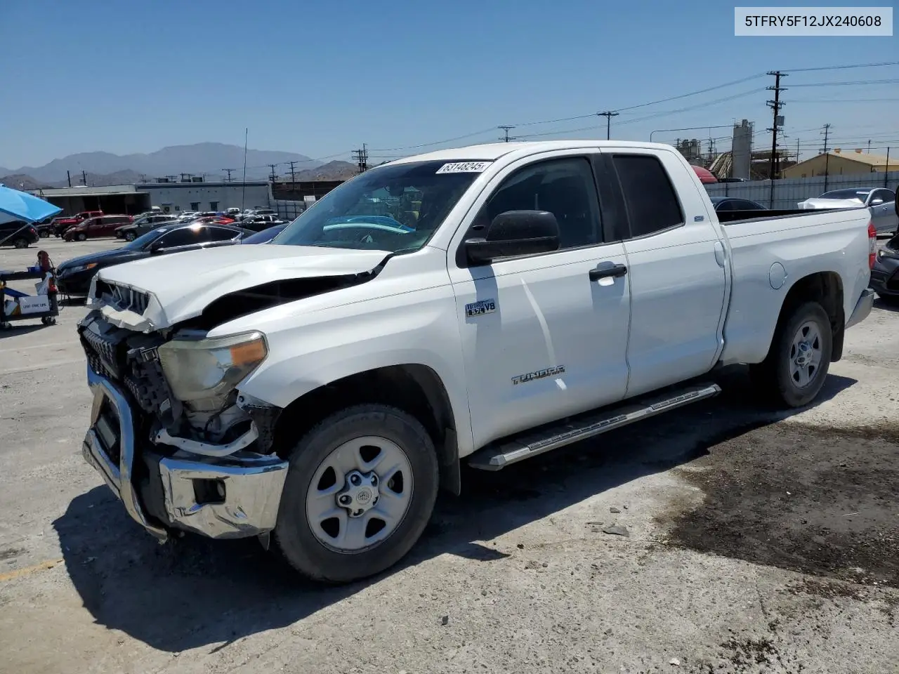2018 Toyota Tundra Double Cab Sr VIN: 5TFRY5F12JX240608 Lot: 63148245