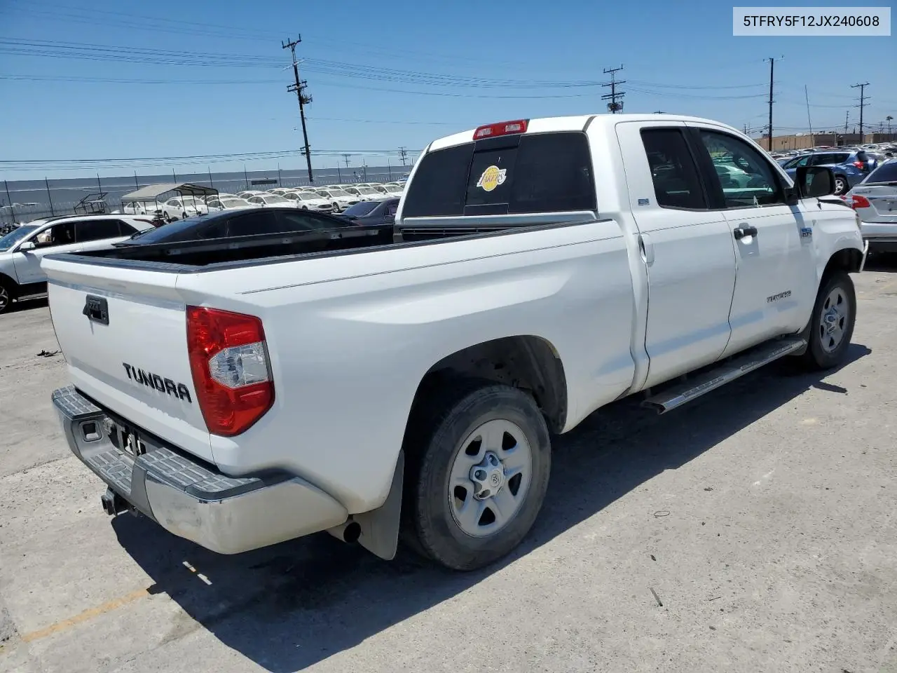 2018 Toyota Tundra Double Cab Sr VIN: 5TFRY5F12JX240608 Lot: 63148245
