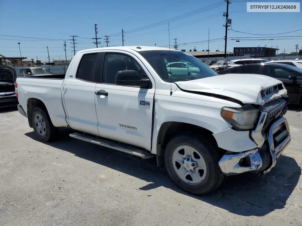 2018 Toyota Tundra Double Cab Sr VIN: 5TFRY5F12JX240608 Lot: 63148245