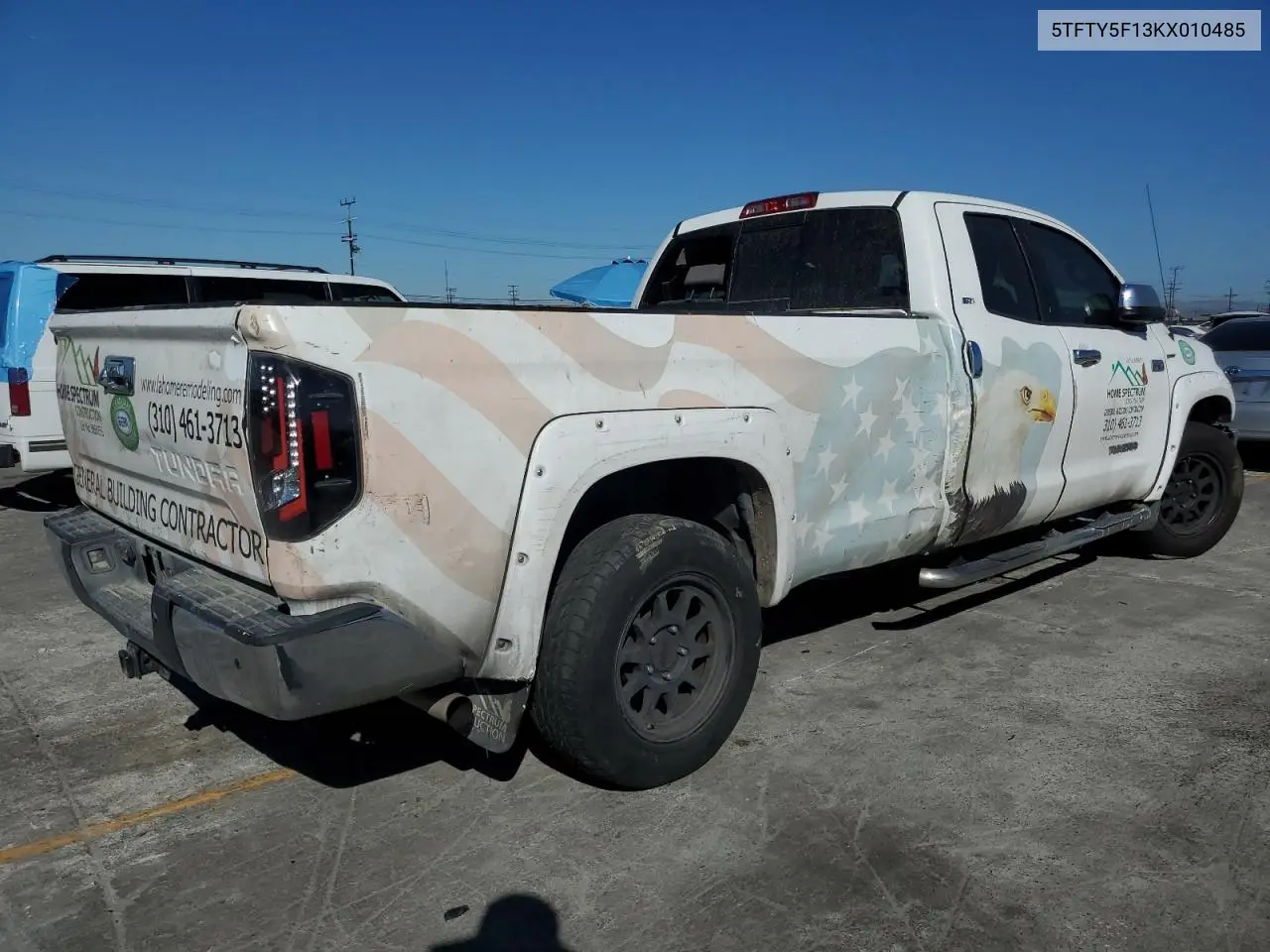 2019 Toyota Tundra Double Cab Sr VIN: 5TFTY5F13KX010485 Lot: 63054255