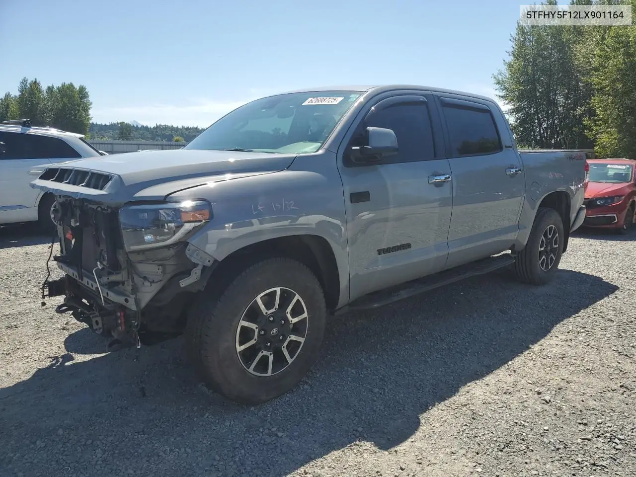 2020 Toyota Tundra Crewmax Limited VIN: 5TFHY5F12LX901164 Lot: 62688725