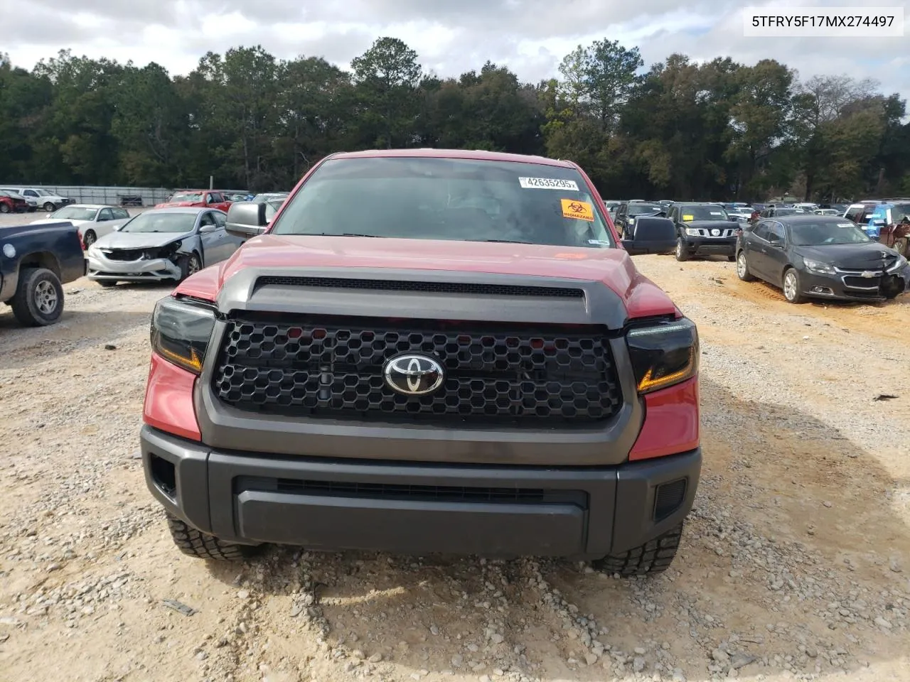 2021 Toyota Tundra Double Cab Sr VIN: 5TFRY5F17MX274497 Lot: 42635295