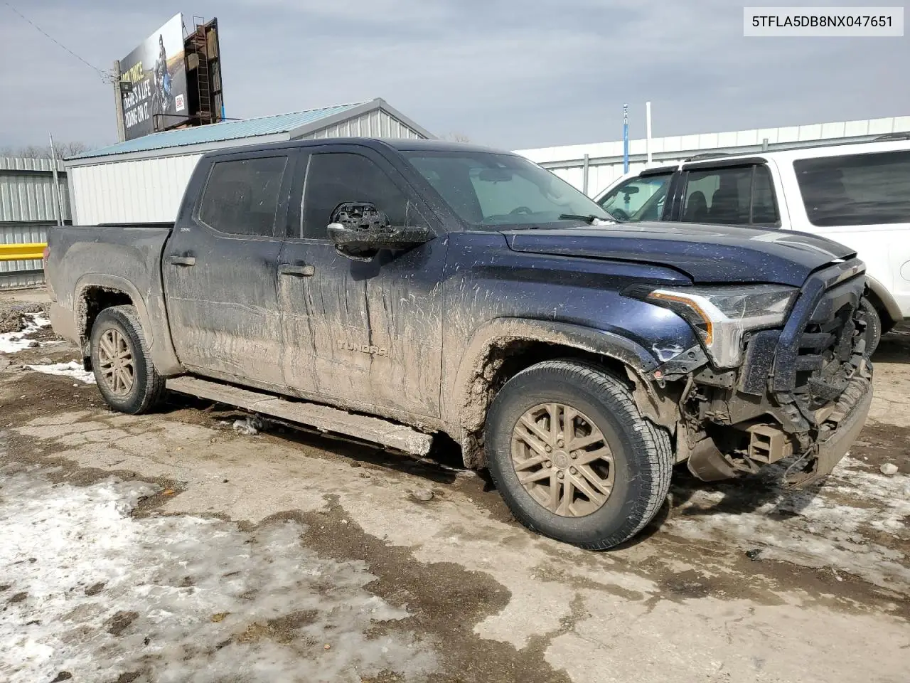 2022 Toyota Tundra Crewmax Sr VIN: 5TFLA5DB8NX047651 Lot: 44115075