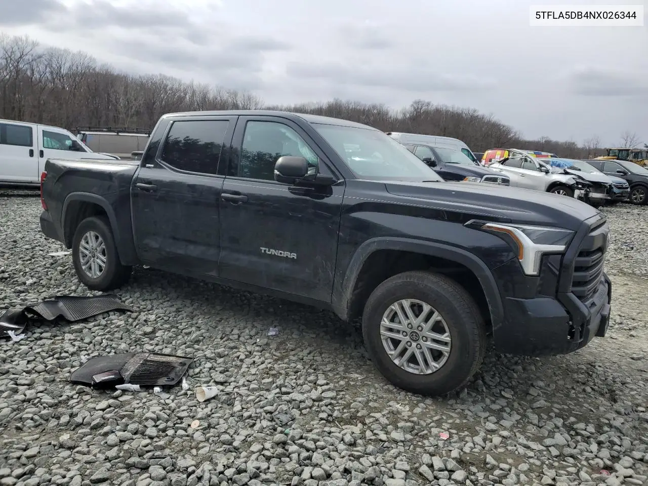 2022 Toyota Tundra Crewmax Sr VIN: 5TFLA5DB4NX026344 Lot: 46286115