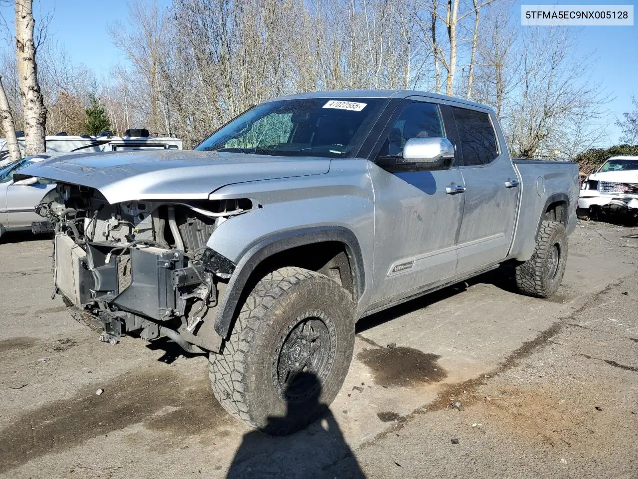 2022 Toyota Tundra Crewmax Platinum VIN: 5TFMA5EC9NX005128 Lot: 47022555