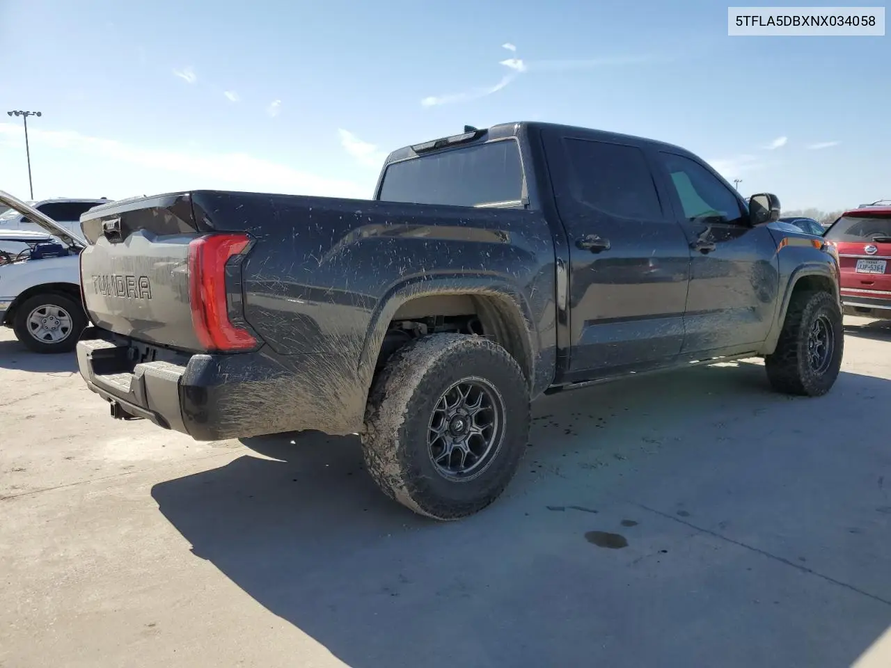 2022 Toyota Tundra Crewmax Sr VIN: 5TFLA5DBXNX034058 Lot: 47550545