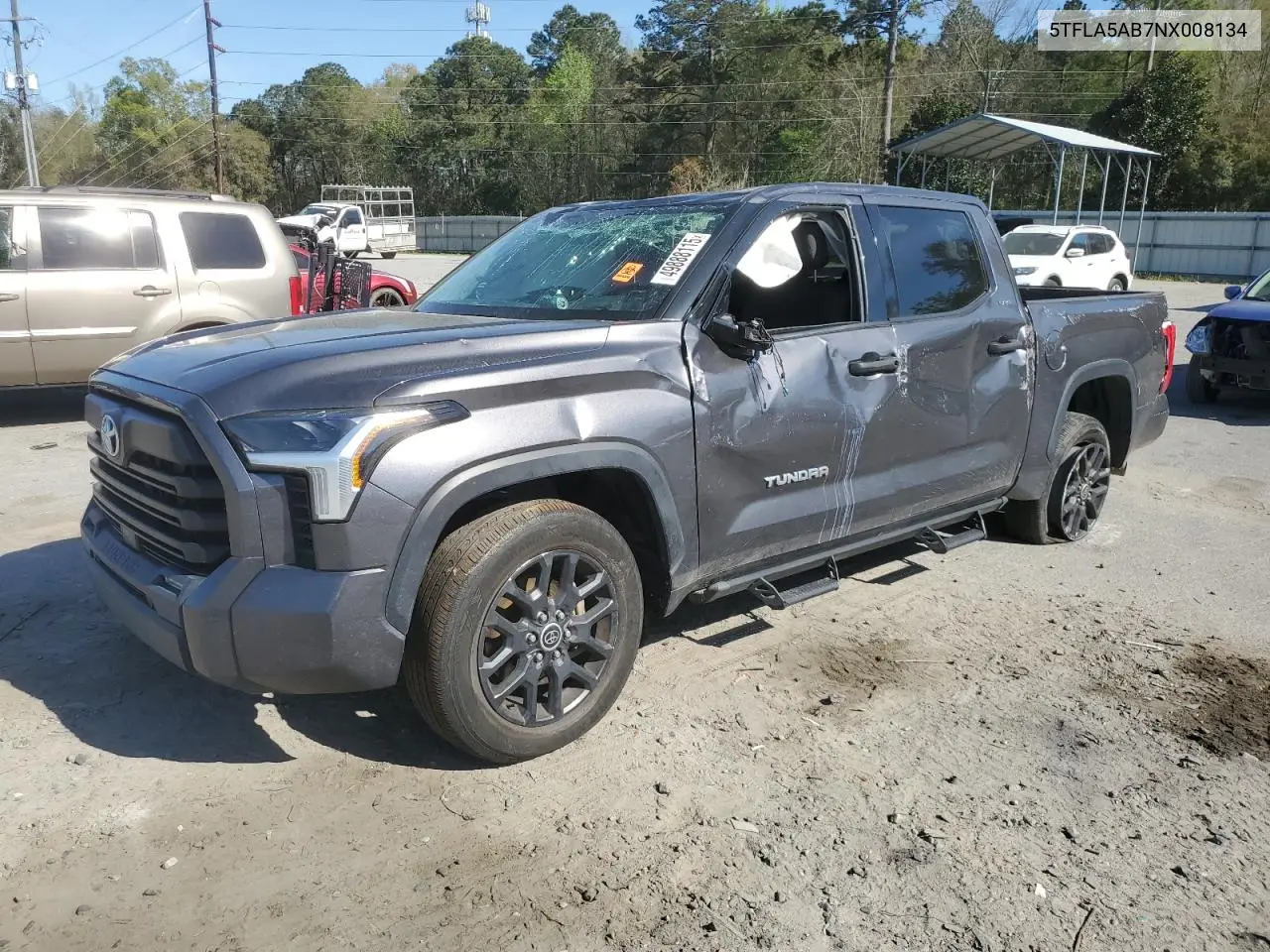 2022 Toyota Tundra Crewmax Sr VIN: 5TFLA5AB7NX008134 Lot: 49888115