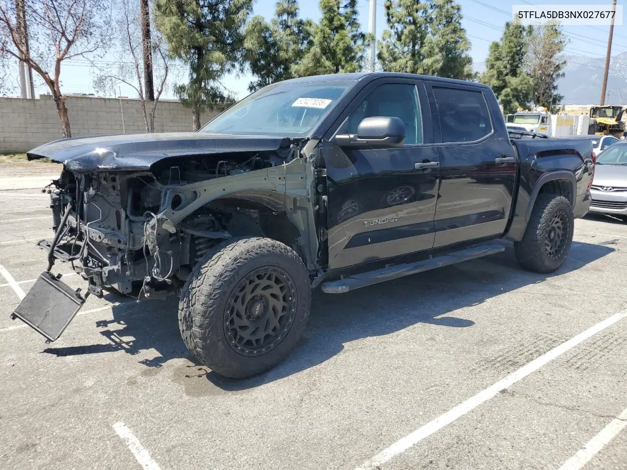 2022 Toyota Tundra Crewmax Sr VIN: 5TFLA5DB3NX027677 Lot: 52427035