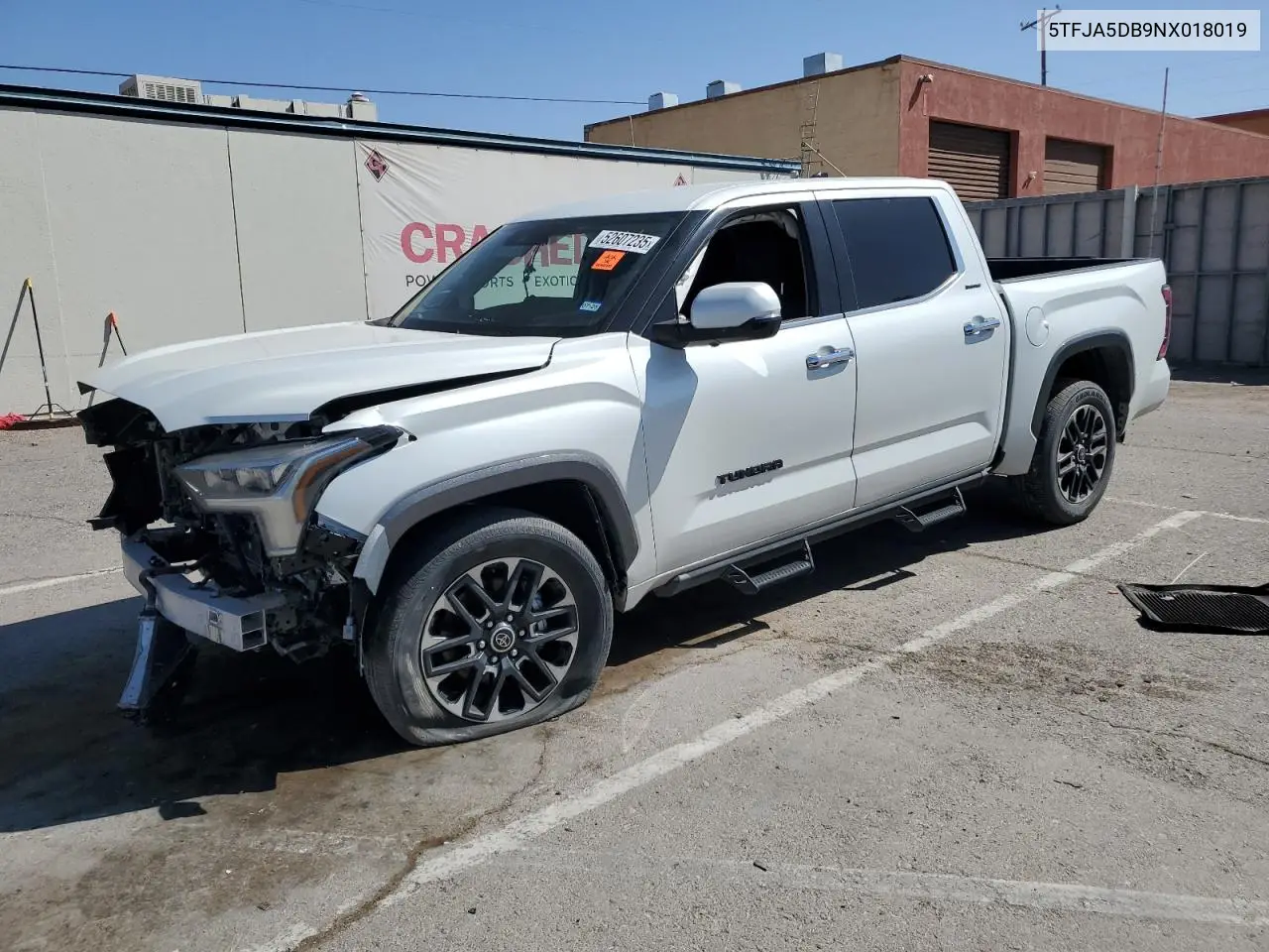 2022 Toyota Tundra Crewmax Limited VIN: 5TFJA5DB9NX018019 Lot: 52607235