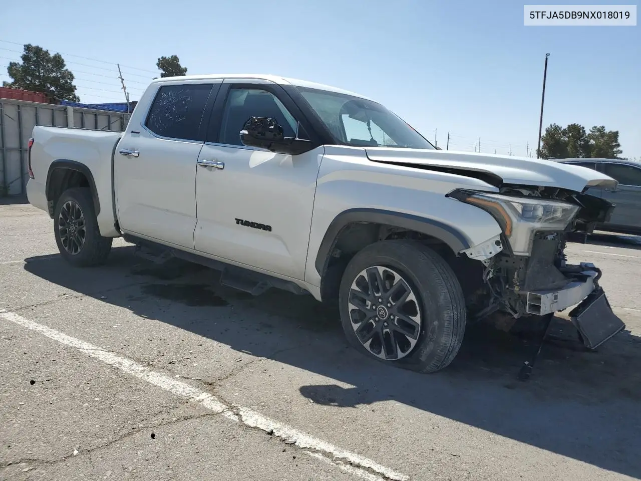 2022 Toyota Tundra Crewmax Limited VIN: 5TFJA5DB9NX018019 Lot: 52607235