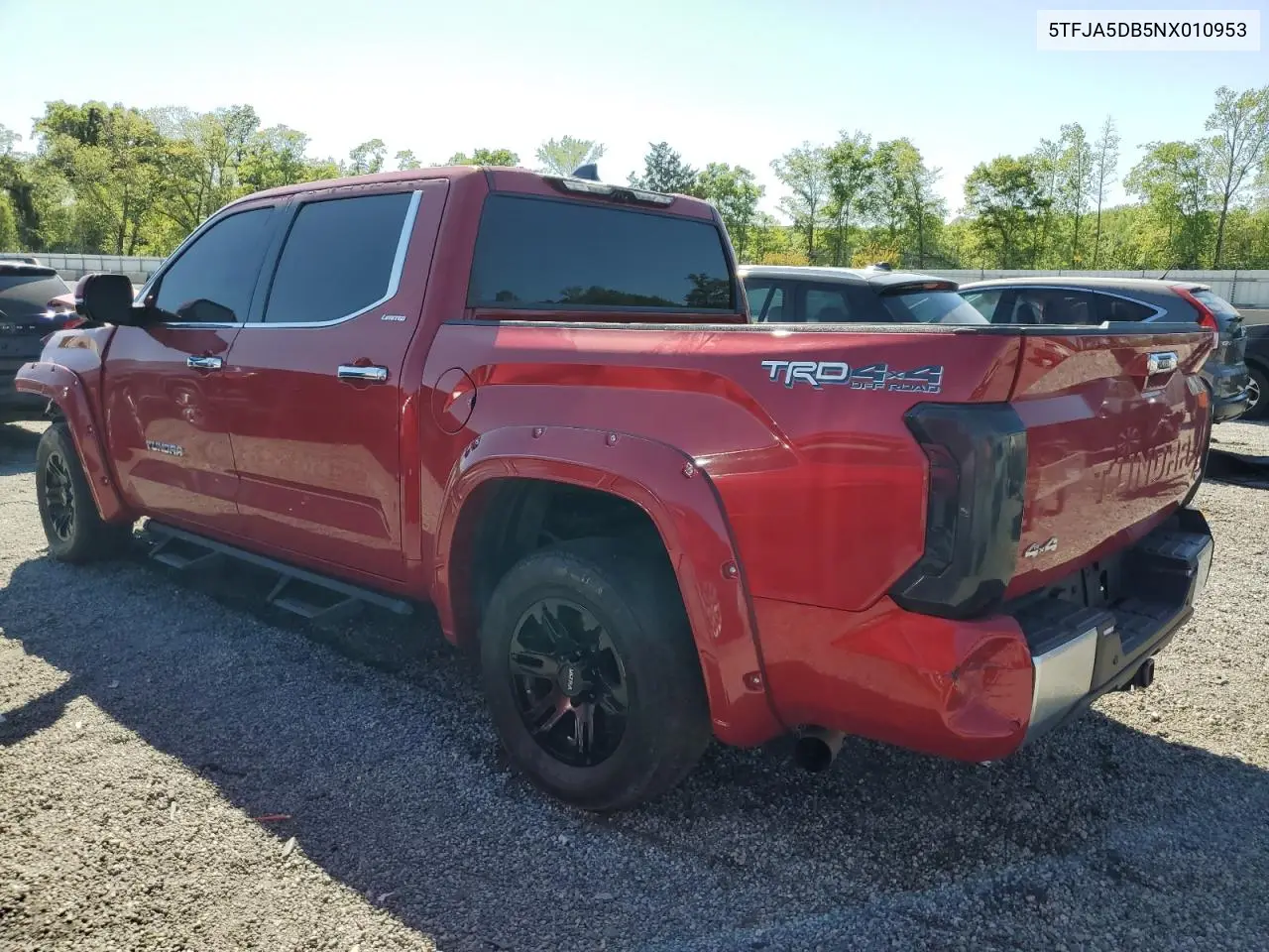2022 Toyota Tundra Crewmax Limited VIN: 5TFJA5DB5NX010953 Lot: 53304485