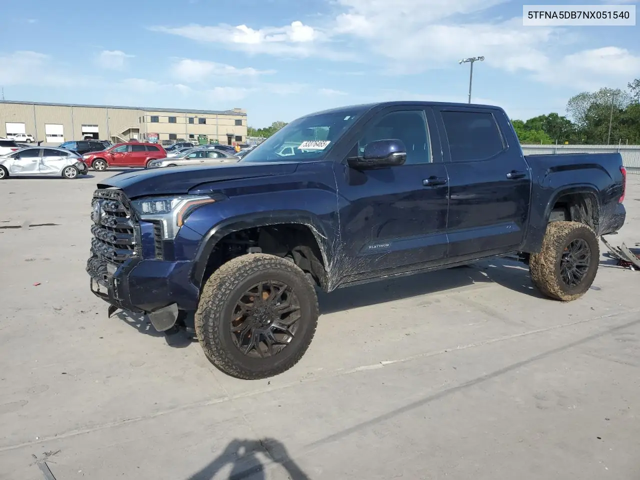 2022 Toyota Tundra Crewmax Platinum VIN: 5TFNA5DB7NX051540 Lot: 53376465