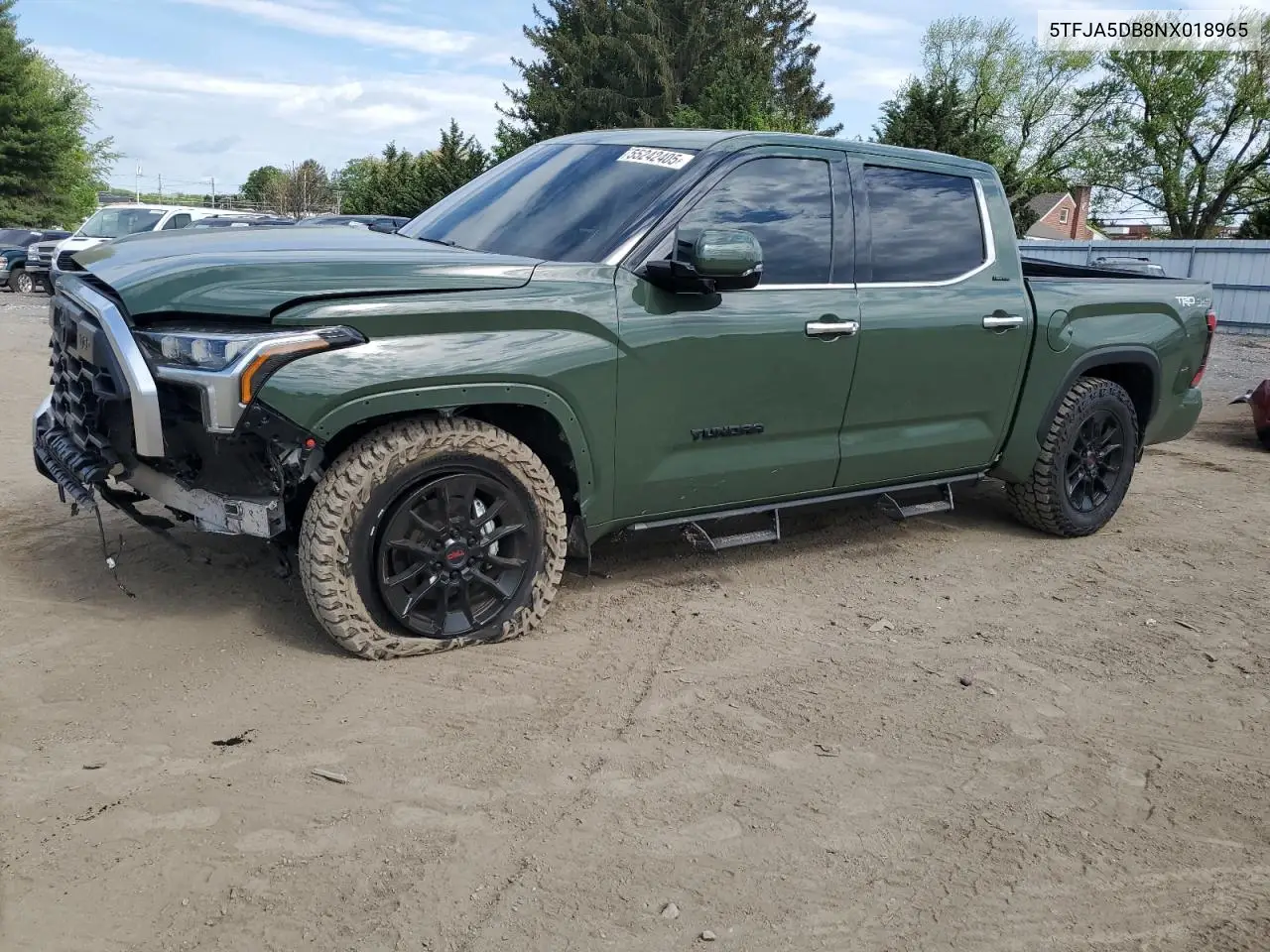 2022 Toyota Tundra Crewmax Limited VIN: 5TFJA5DB8NX018965 Lot: 55242405