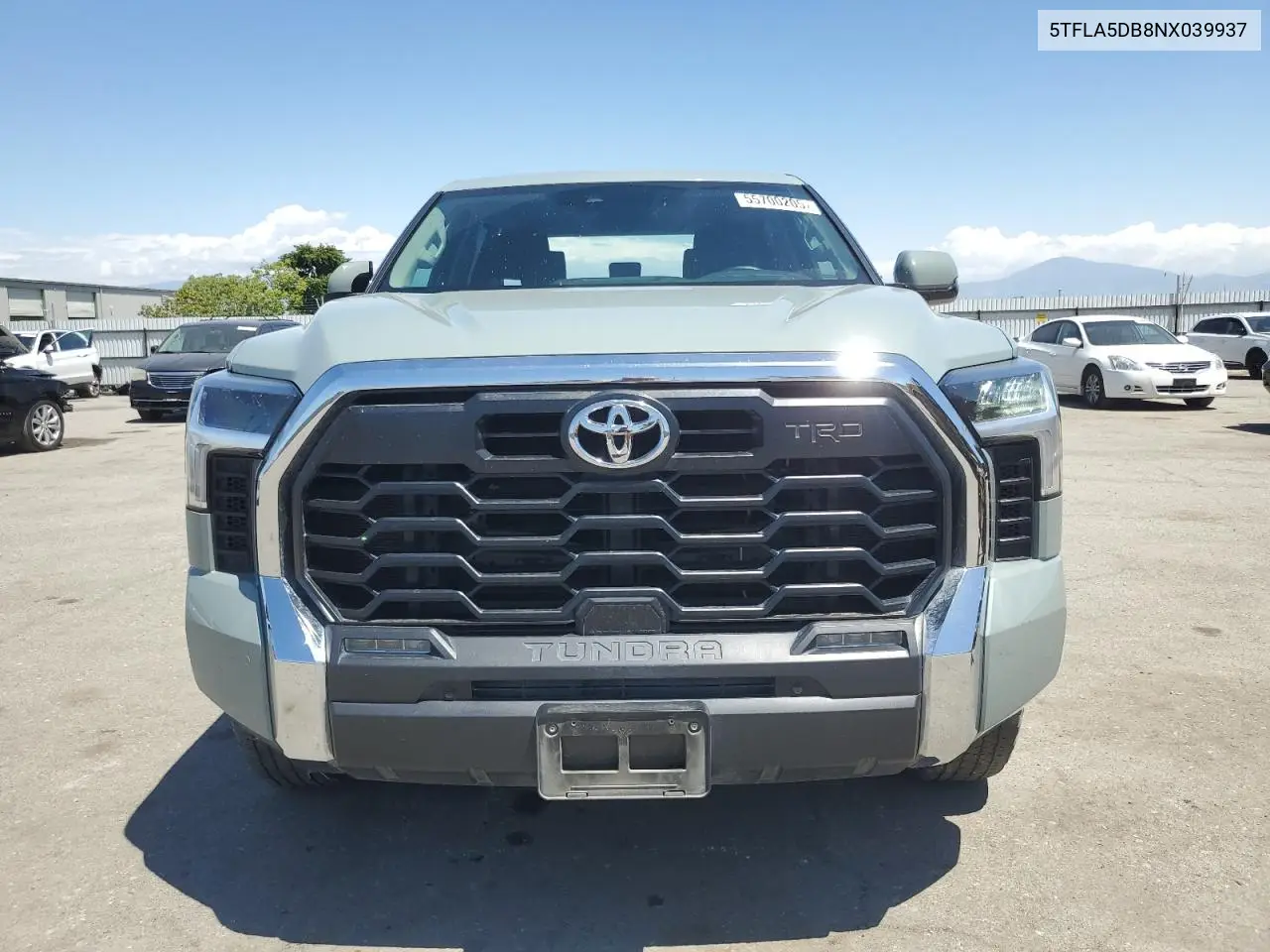 2022 Toyota Tundra Crewmax Sr VIN: 5TFLA5DB8NX039937 Lot: 55700205
