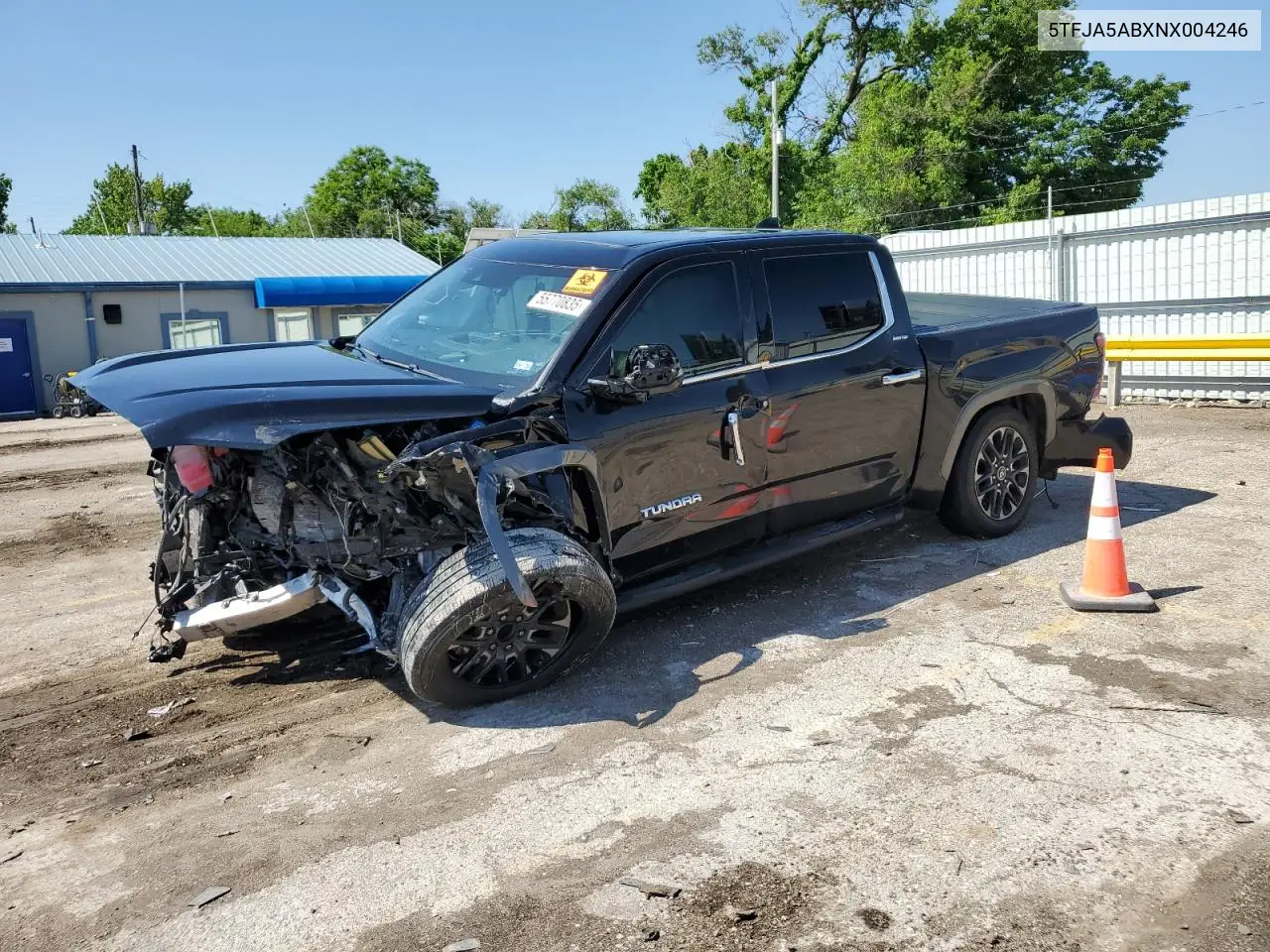 2022 Toyota Tundra Crewmax Limited VIN: 5TFJA5ABXNX004246 Lot: 55770835