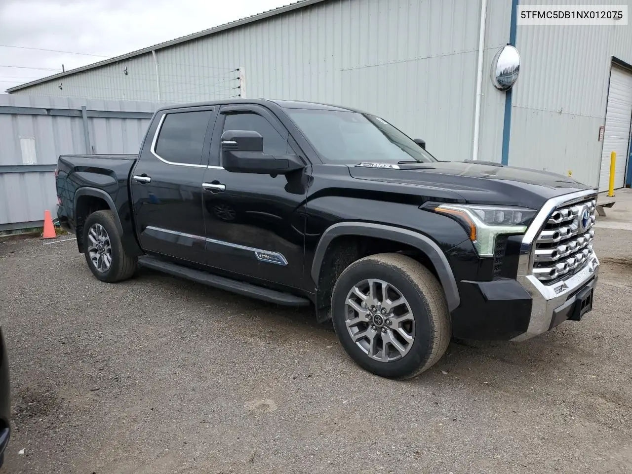 2022 Toyota Tundra Crewmax Platinum VIN: 5TFMC5DB1NX012075 Lot: 55941405