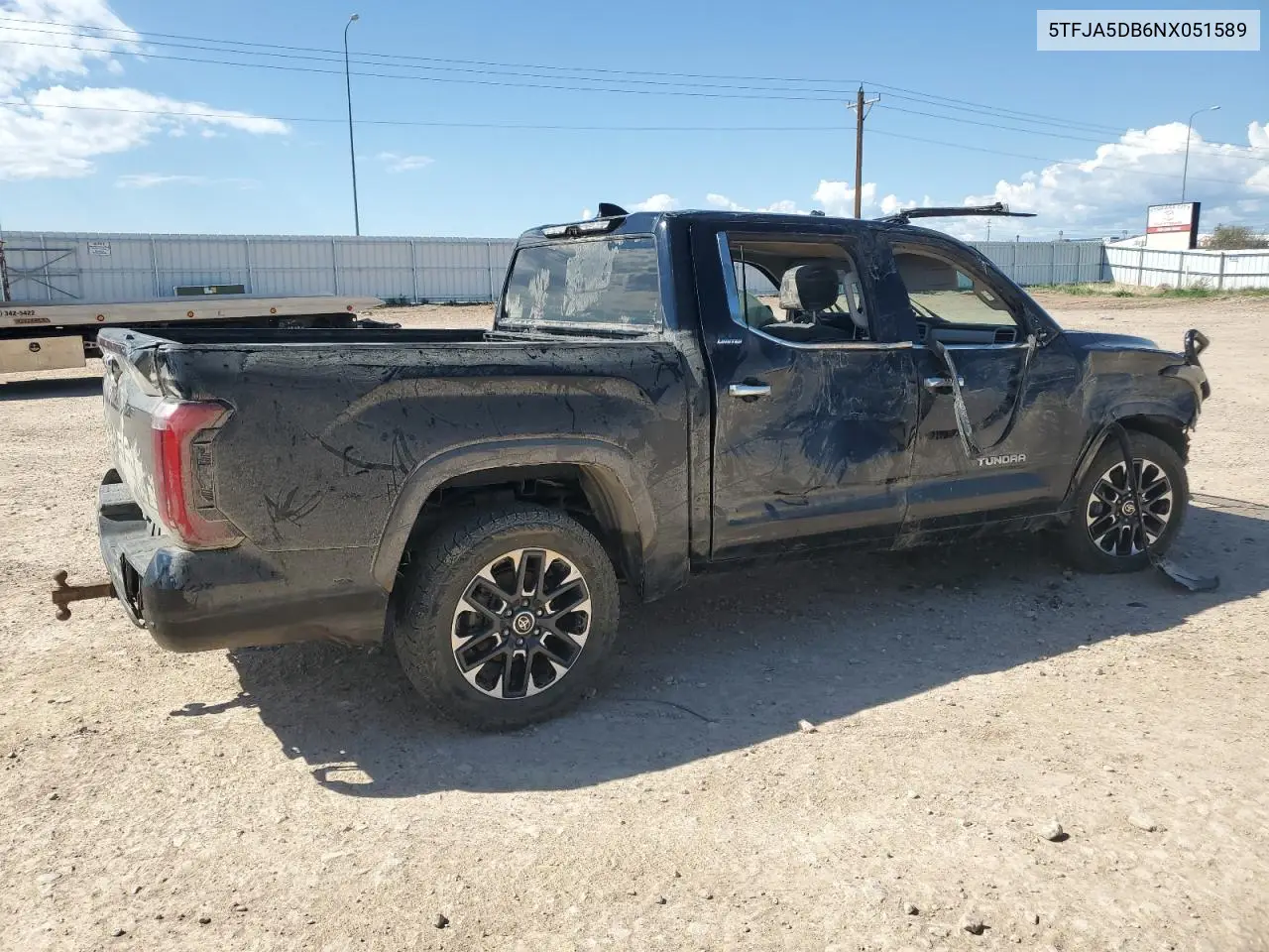 2022 Toyota Tundra Crewmax Limited VIN: 5TFJA5DB6NX051589 Lot: 56166195