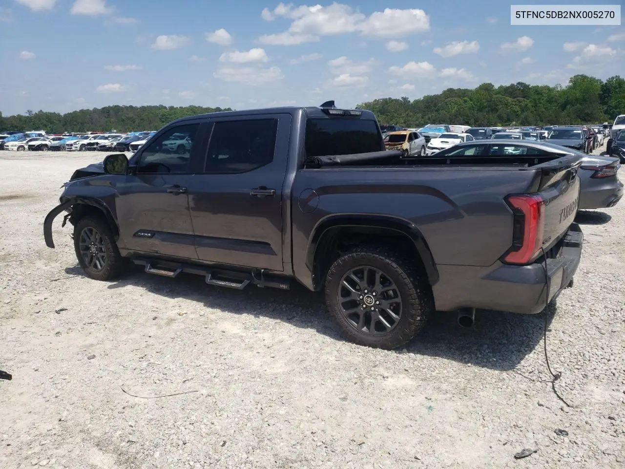 2022 Toyota Tundra Crewmax Platinum VIN: 5TFNC5DB2NX005270 Lot: 56390395