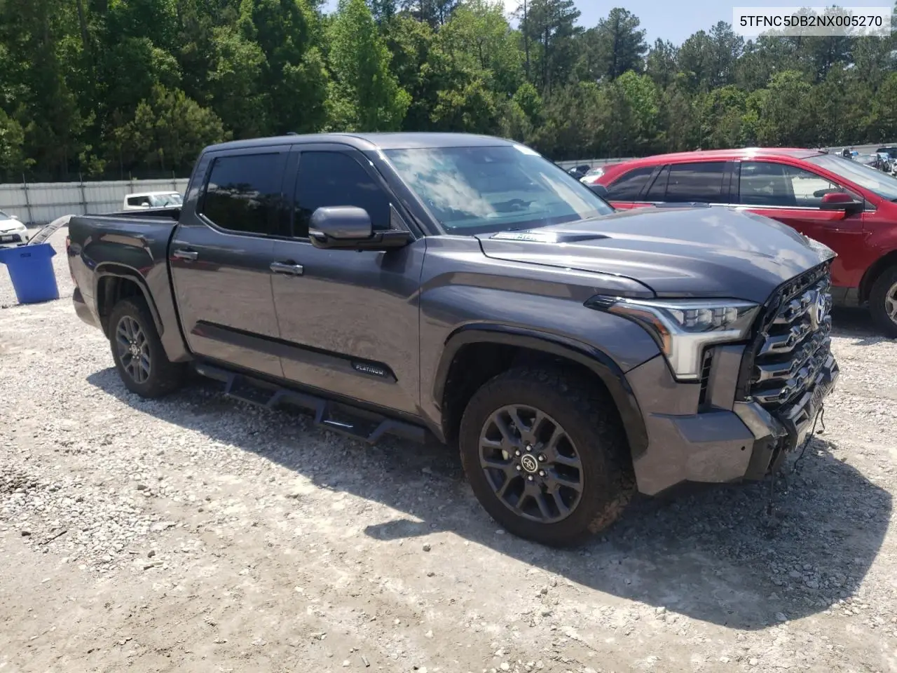 2022 Toyota Tundra Crewmax Platinum VIN: 5TFNC5DB2NX005270 Lot: 56390395