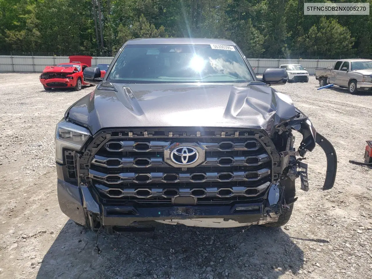2022 Toyota Tundra Crewmax Platinum VIN: 5TFNC5DB2NX005270 Lot: 56390395