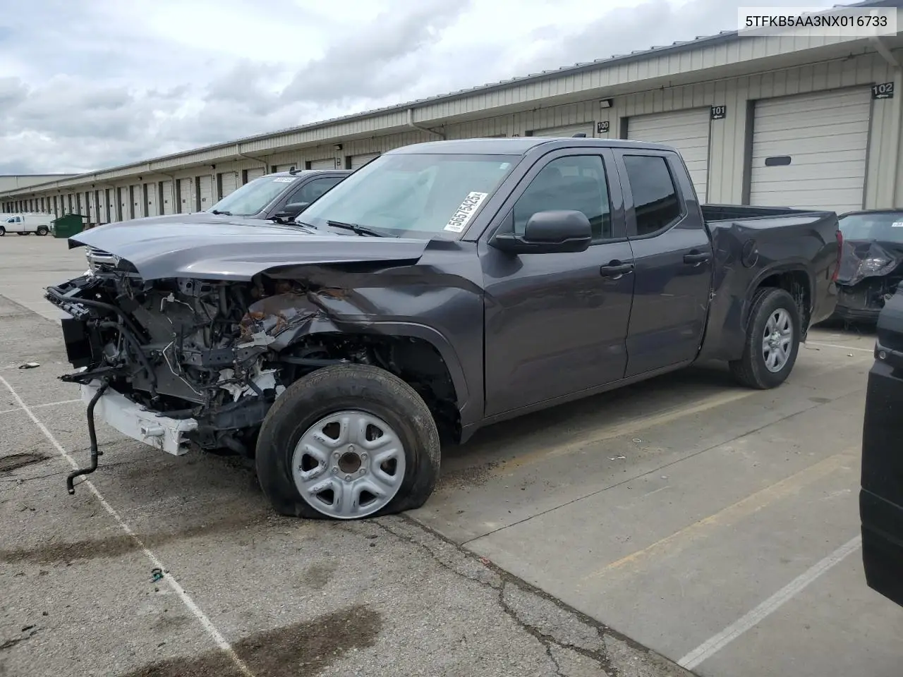 2022 Toyota Tundra Double Cab Sr VIN: 5TFKB5AA3NX016733 Lot: 56575425