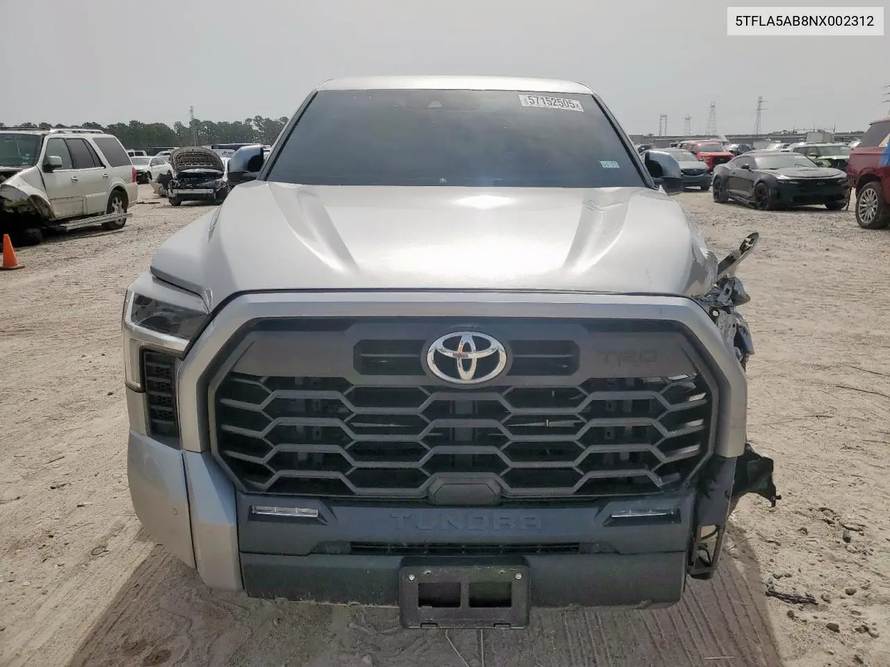 2022 Toyota Tundra Crewmax Sr VIN: 5TFLA5AB8NX002312 Lot: 57152505