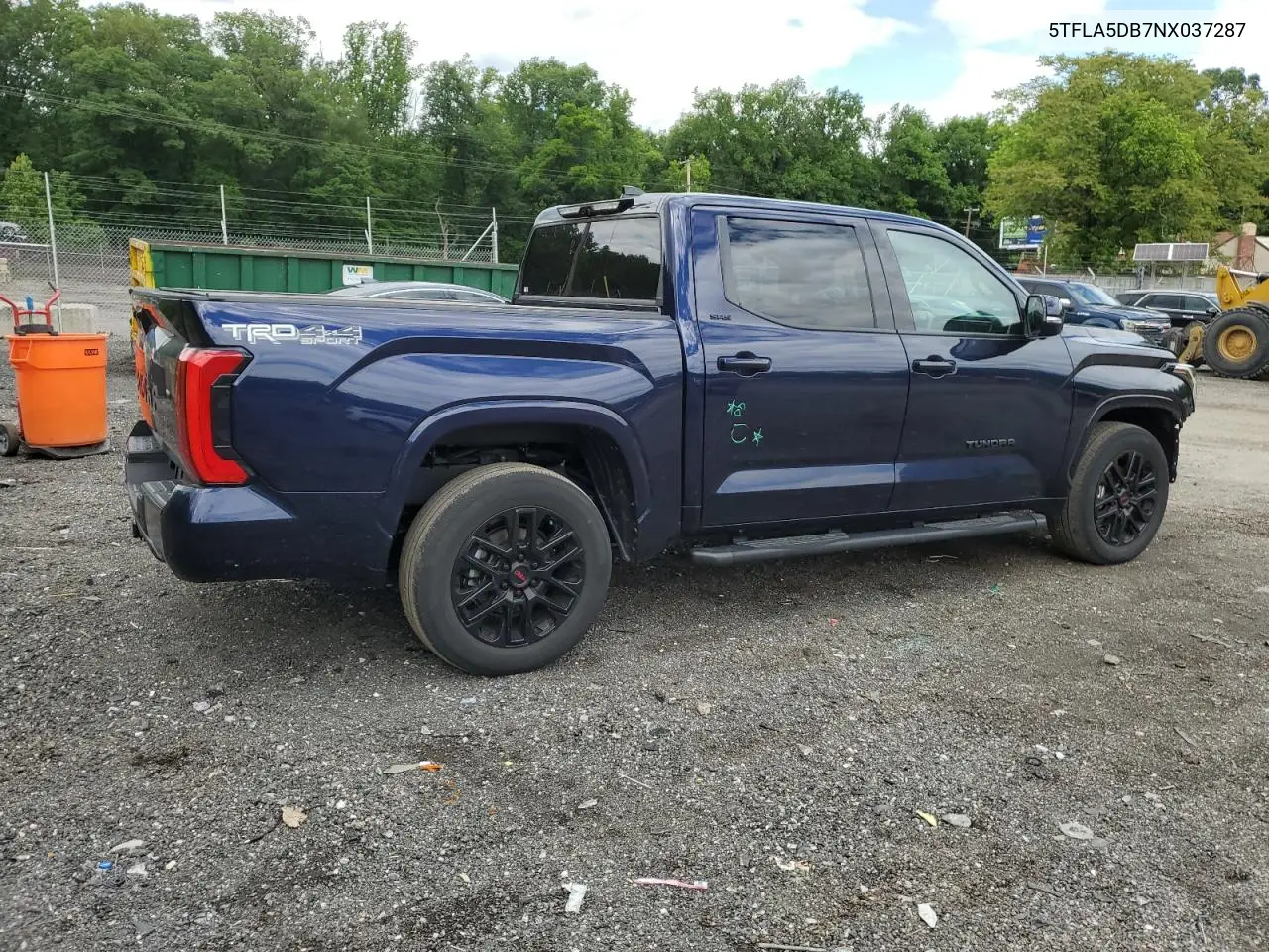 2022 Toyota Tundra Crewmax Sr VIN: 5TFLA5DB7NX037287 Lot: 57249995