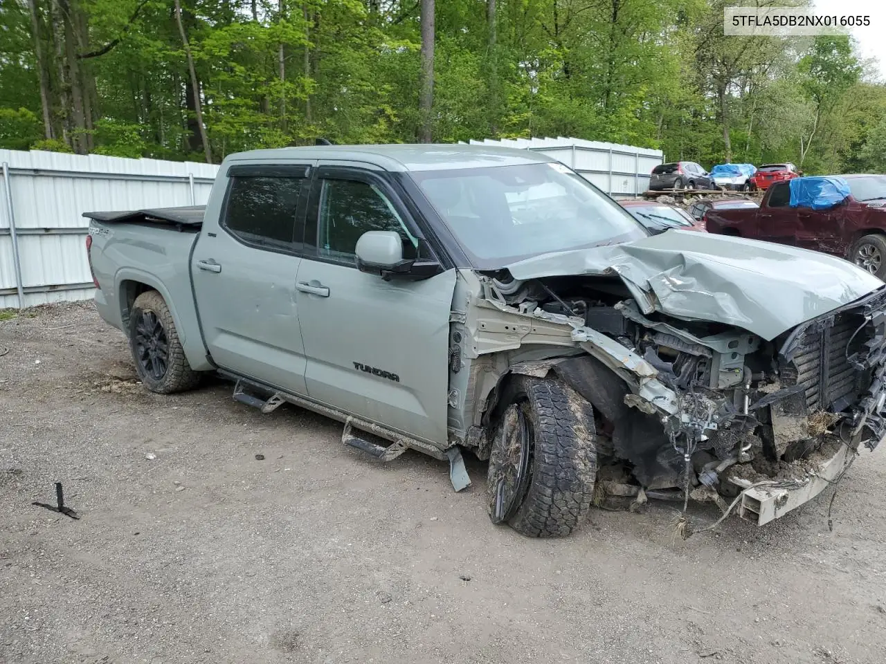2022 Toyota Tundra Crewmax Sr VIN: 5TFLA5DB2NX016055 Lot: 57480155