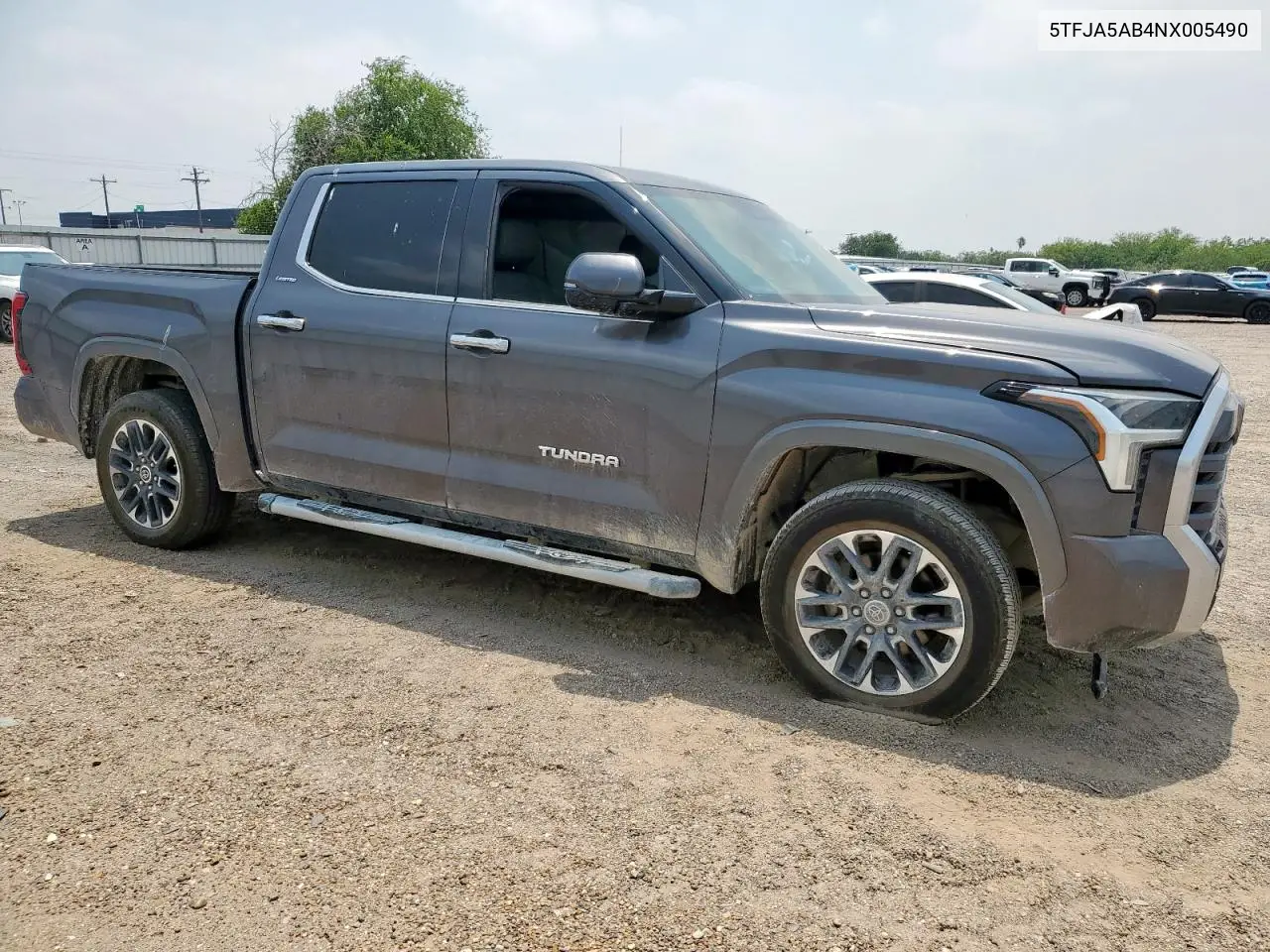 2022 Toyota Tundra Crewmax Limited VIN: 5TFJA5AB4NX005490 Lot: 57587195