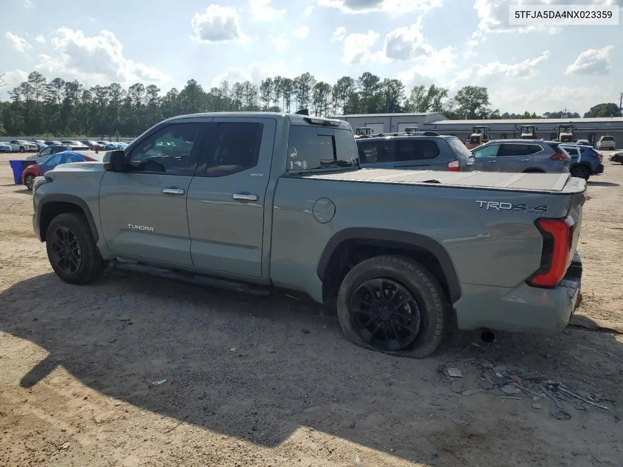 2022 Toyota Tundra Double Cab Limited VIN: 5TFJA5DA4NX023359 Lot: 57662755