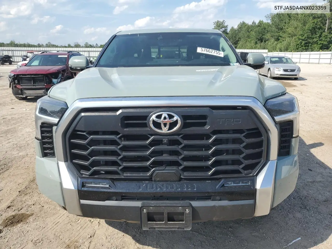 2022 Toyota Tundra Double Cab Limited VIN: 5TFJA5DA4NX023359 Lot: 57662755