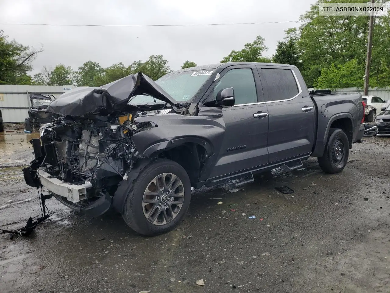 2022 Toyota Tundra Crewmax Limited VIN: 5TFJA5DB0NX022069 Lot: 58006515
