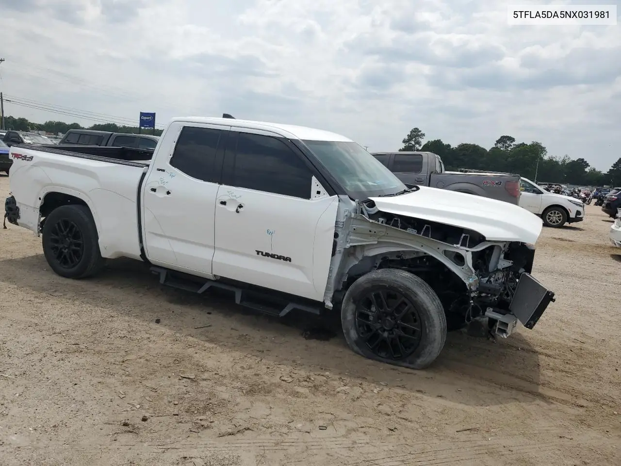 2022 Toyota Tundra Double Cab Sr VIN: 5TFLA5DA5NX031981 Lot: 58728245