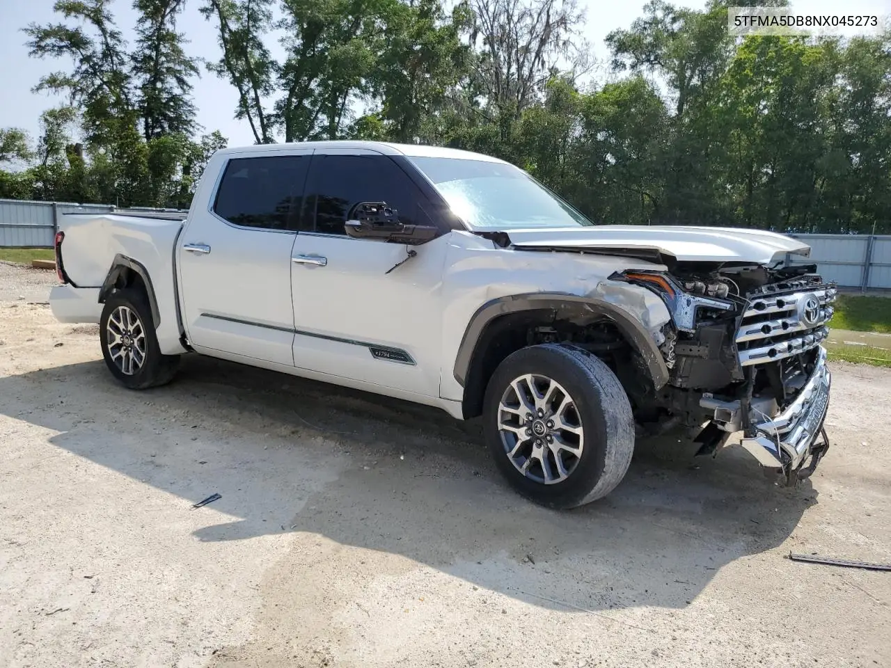 2022 Toyota Tundra Crewmax Platinum VIN: 5TFMA5DB8NX045273 Lot: 59119765