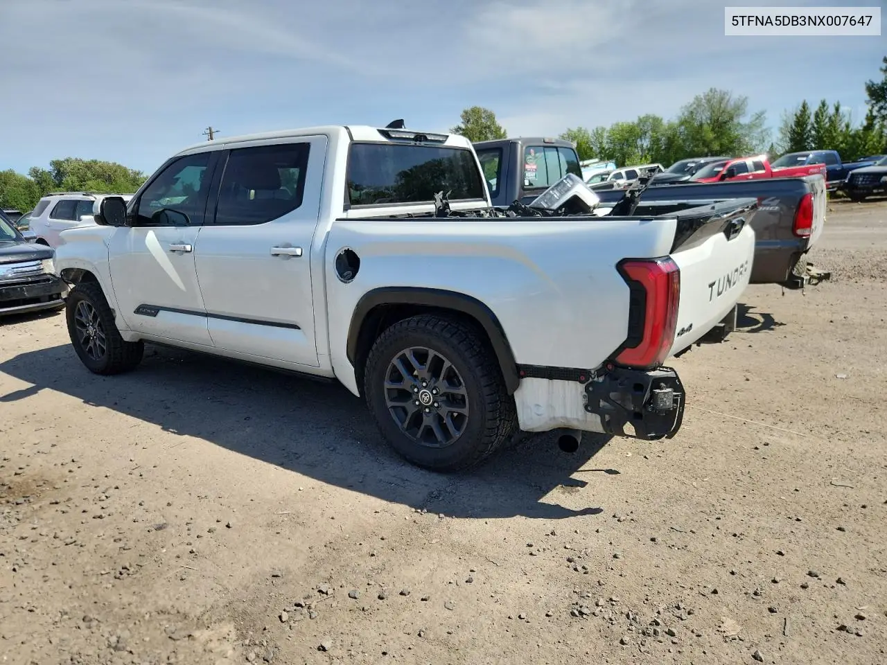 5tfna5db3nx007647 5TFNA5DB3NX007647 2022 Toyota Tundra Crewmax Platinum