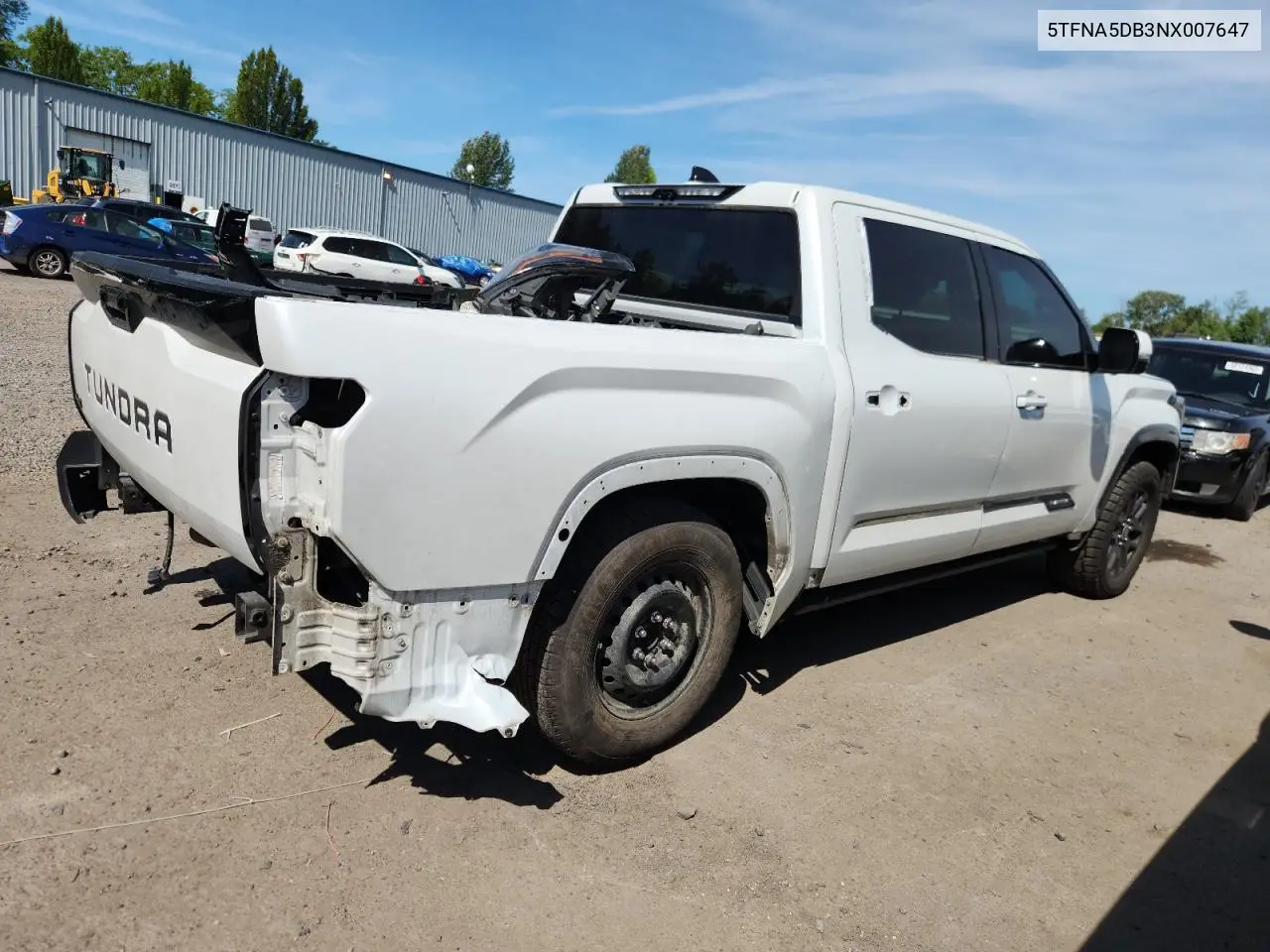5tfna5db3nx007647 5TFNA5DB3NX007647 2022 Toyota Tundra Crewmax Platinum