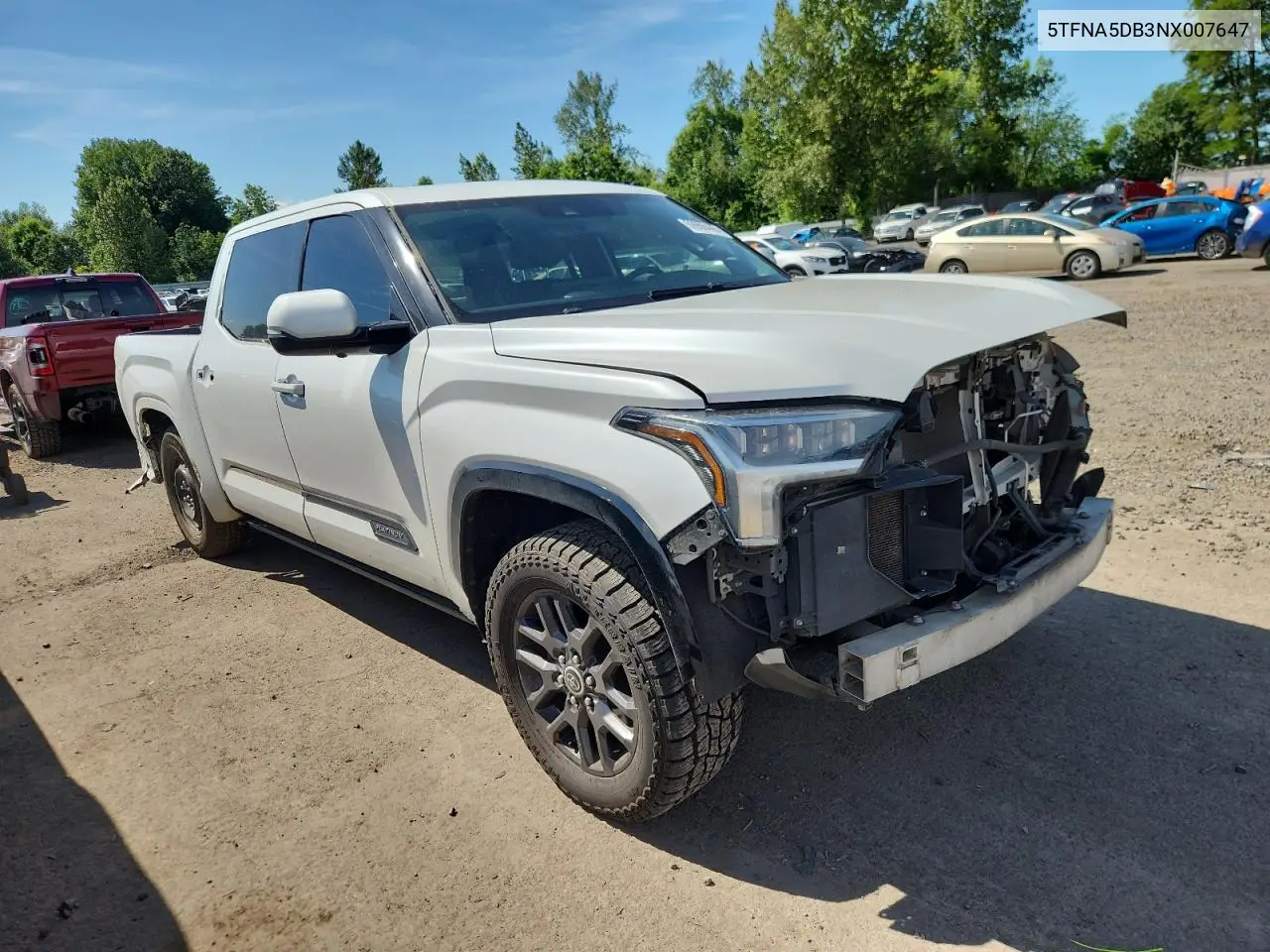 5tfna5db3nx007647 5TFNA5DB3NX007647 2022 Toyota Tundra Crewmax Platinum
