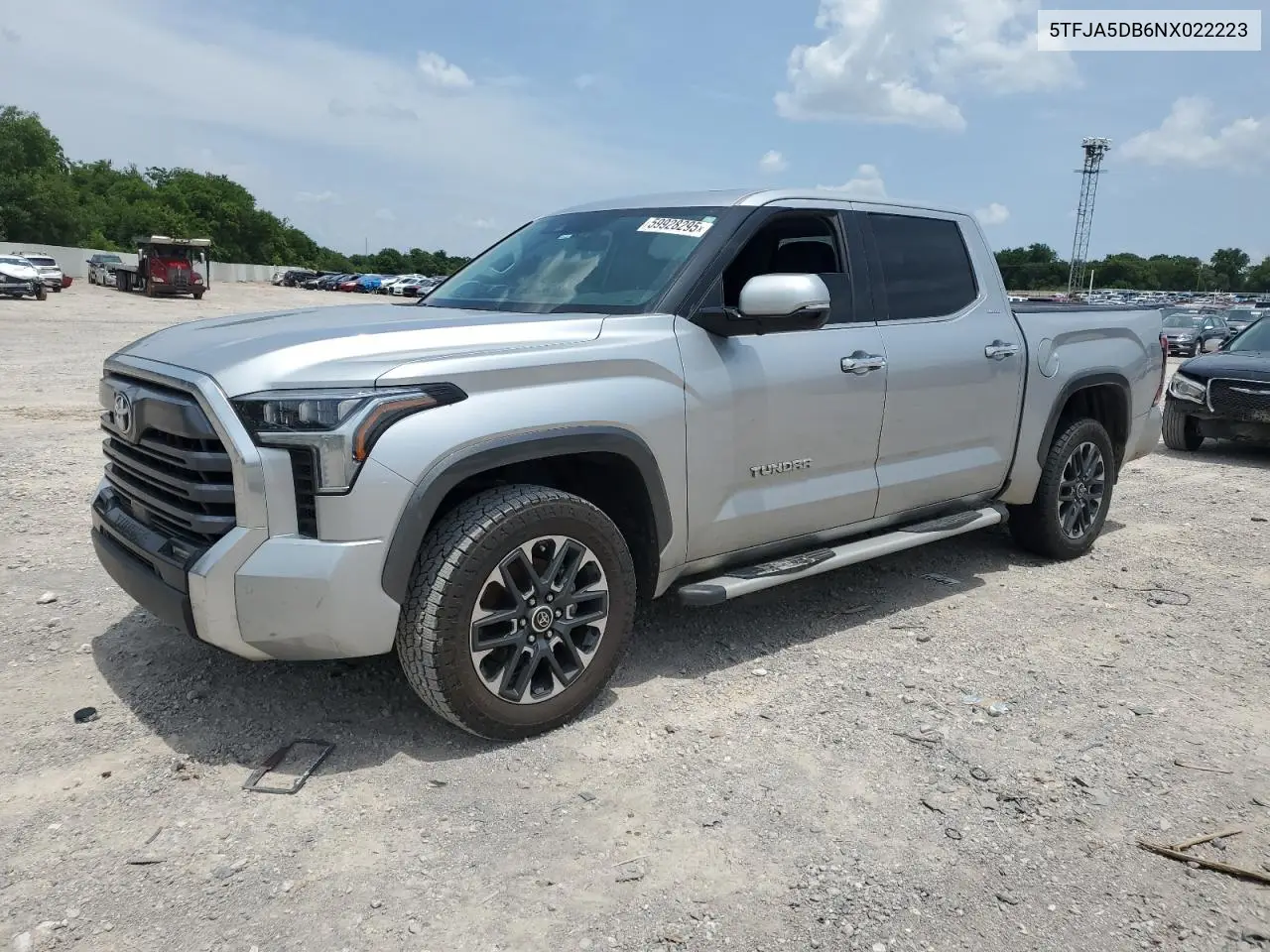 2022 Toyota Tundra Crewmax Limited VIN: 5TFJA5DB6NX022223 Lot: 59928295