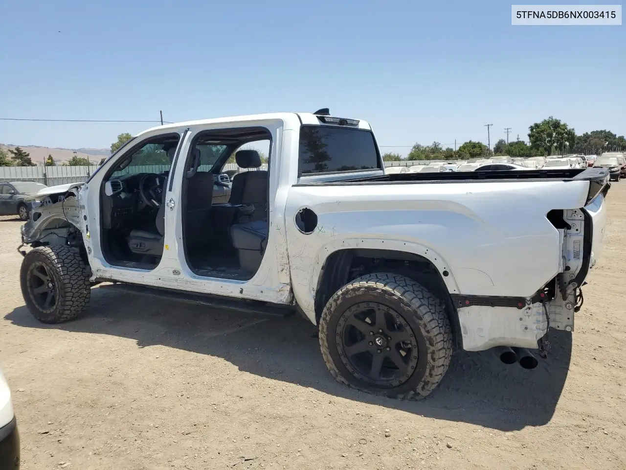 2022 Toyota Tundra Crewmax Platinum VIN: 5TFNA5DB6NX003415 Lot: 60794455