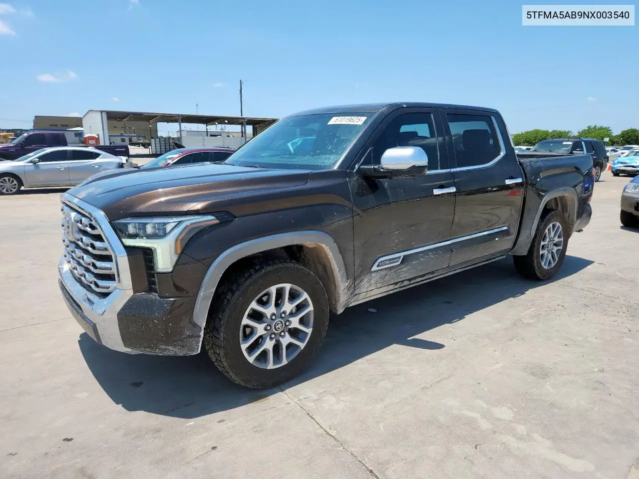 2022 Toyota Tundra Crewmax Platinum VIN: 5TFMA5AB9NX003540 Lot: 61019625