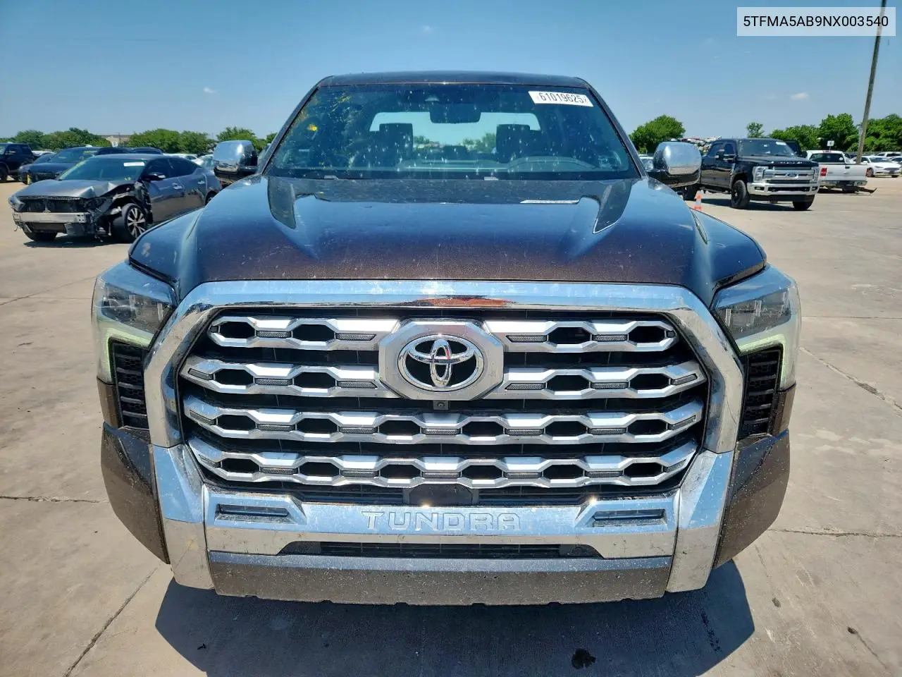 2022 Toyota Tundra Crewmax Platinum VIN: 5TFMA5AB9NX003540 Lot: 61019625